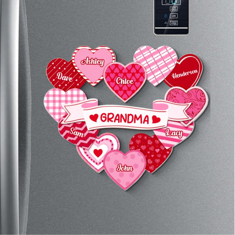 Grandma's Sweethearts Coquette Valentine's Day - Personalized Acrylic Fridge Magnet