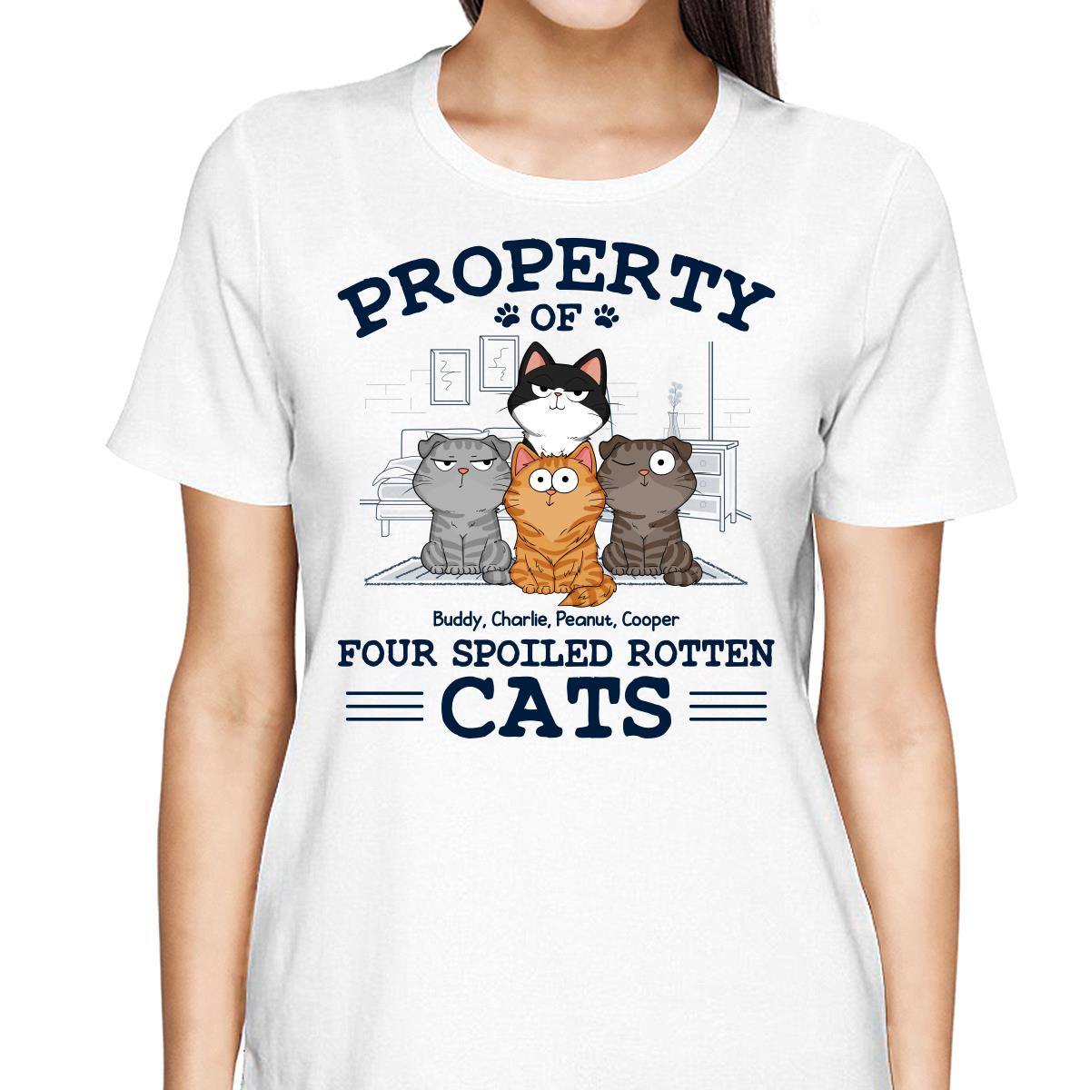 Property Of Spoiled Rotten Cats Funny Cats Expressions Personalized Shirt