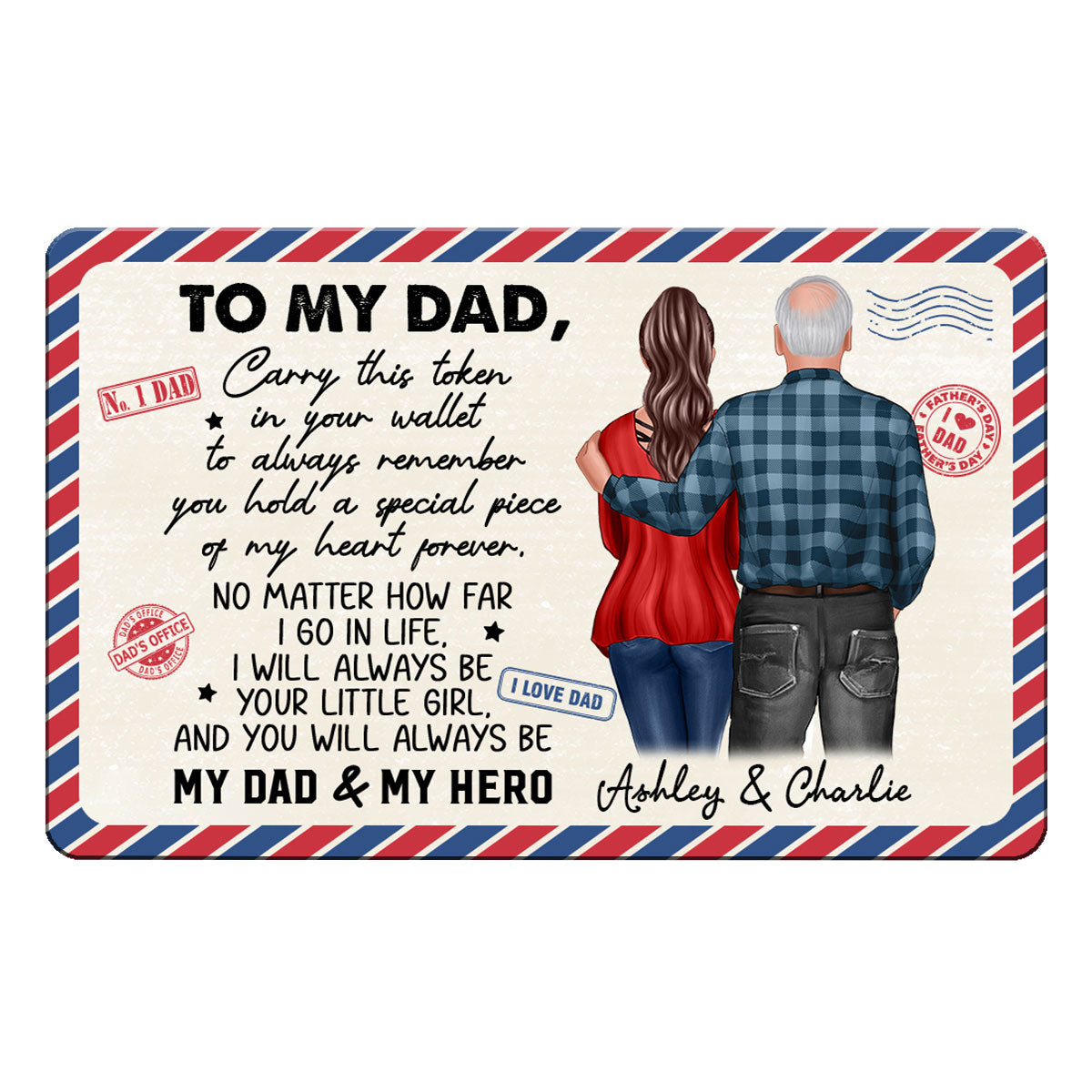 Carry This Token In Your Wallet Envelope Personalized Metal Wallet Card
