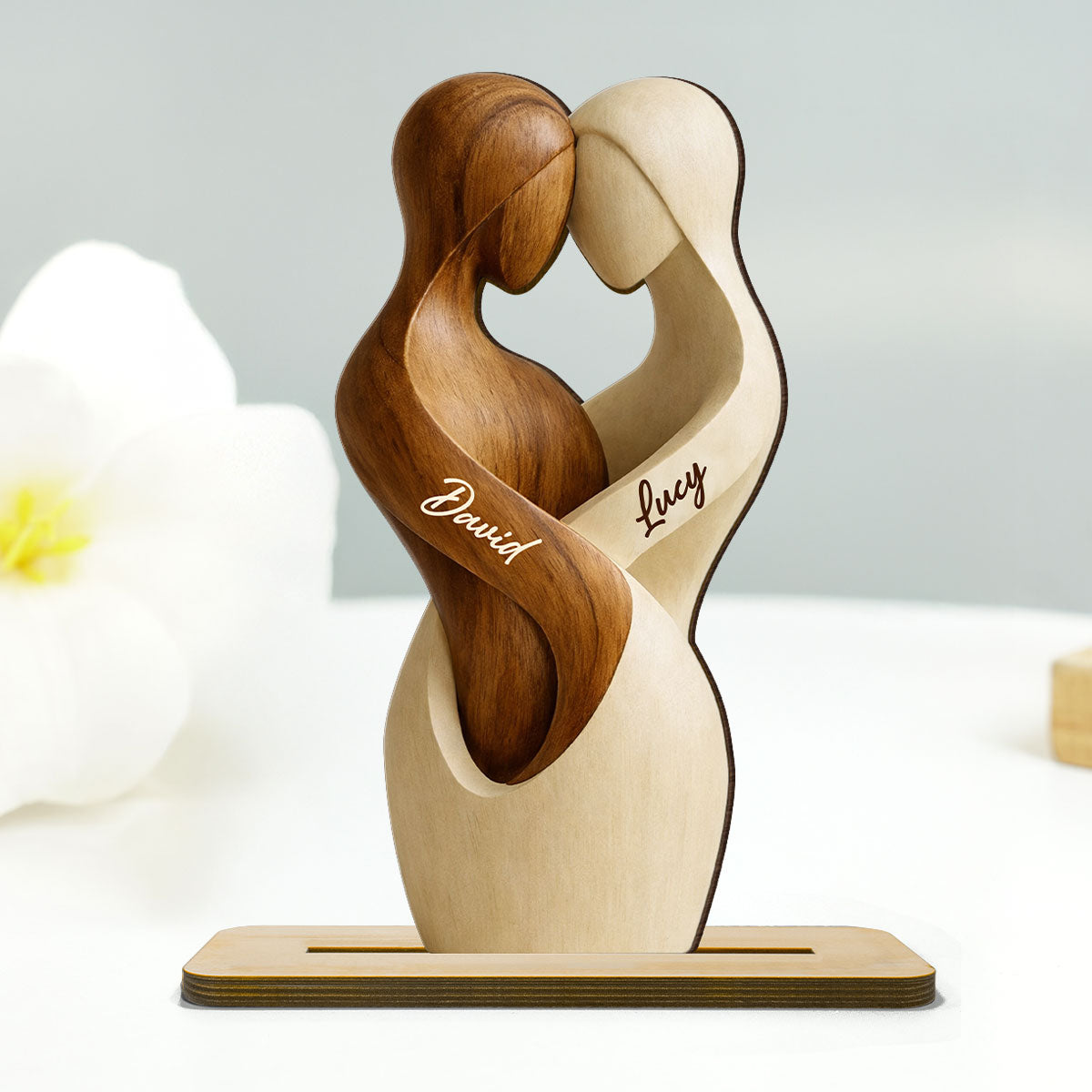 Two Become One - Personalized 2-Layered Wooden Plaque - Anniversary, Valentine's Day Gift, Gift For Him, Gift For Her