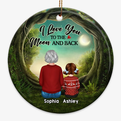 Grandma And Grandkids Tree Capony Personalized Circle Ornament