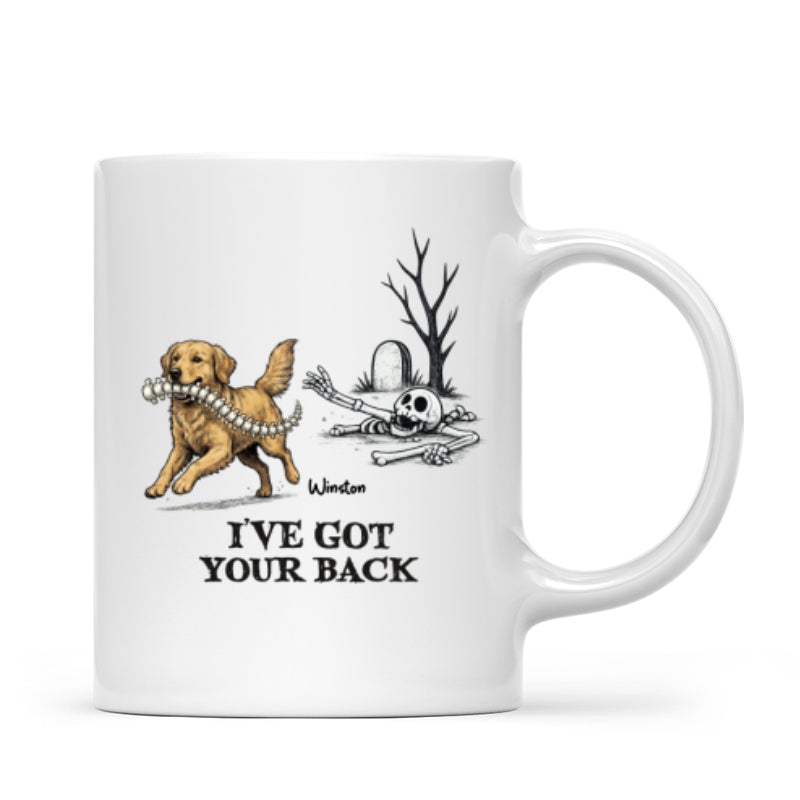 I've Got Your Back Dog Stealing Backbone - Personalized Mug - Funny Halloween Item For Dog Lovers