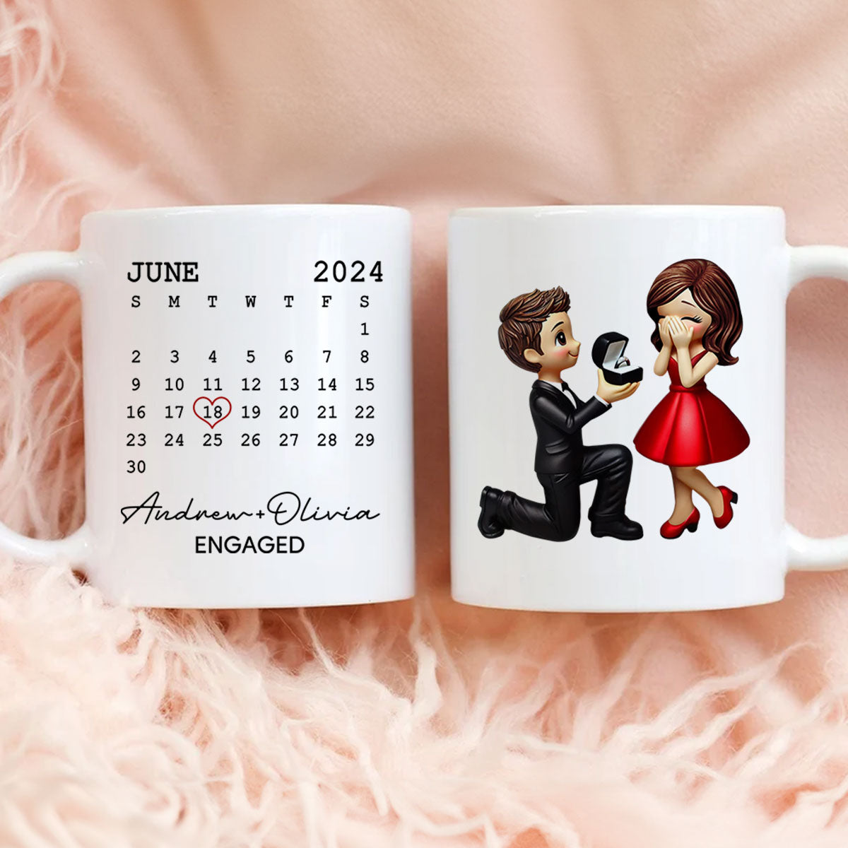 Personalized Mr Mrs Coffee Mug, Marriage Proposal Personalized Engagement  Gift for him, Gift for her