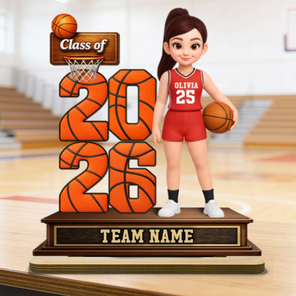 Basketball Senior Class Of 2026 2027 - Personalized 2-Layered Wooden Plaque - Graduation Gift For Son, Daughter