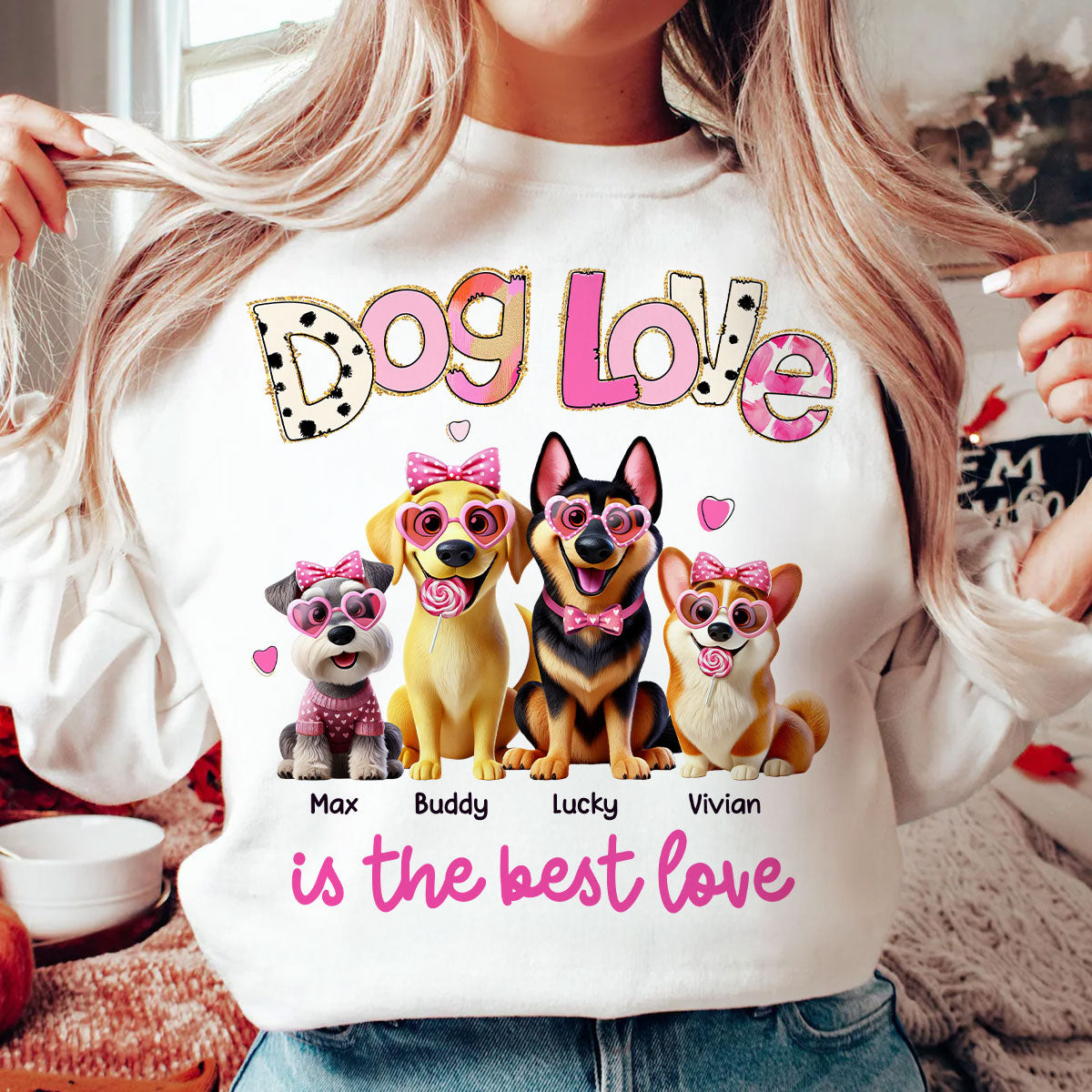 Dog Love Is The Best Love Personalized Shirt, Gift For Dog Mom
