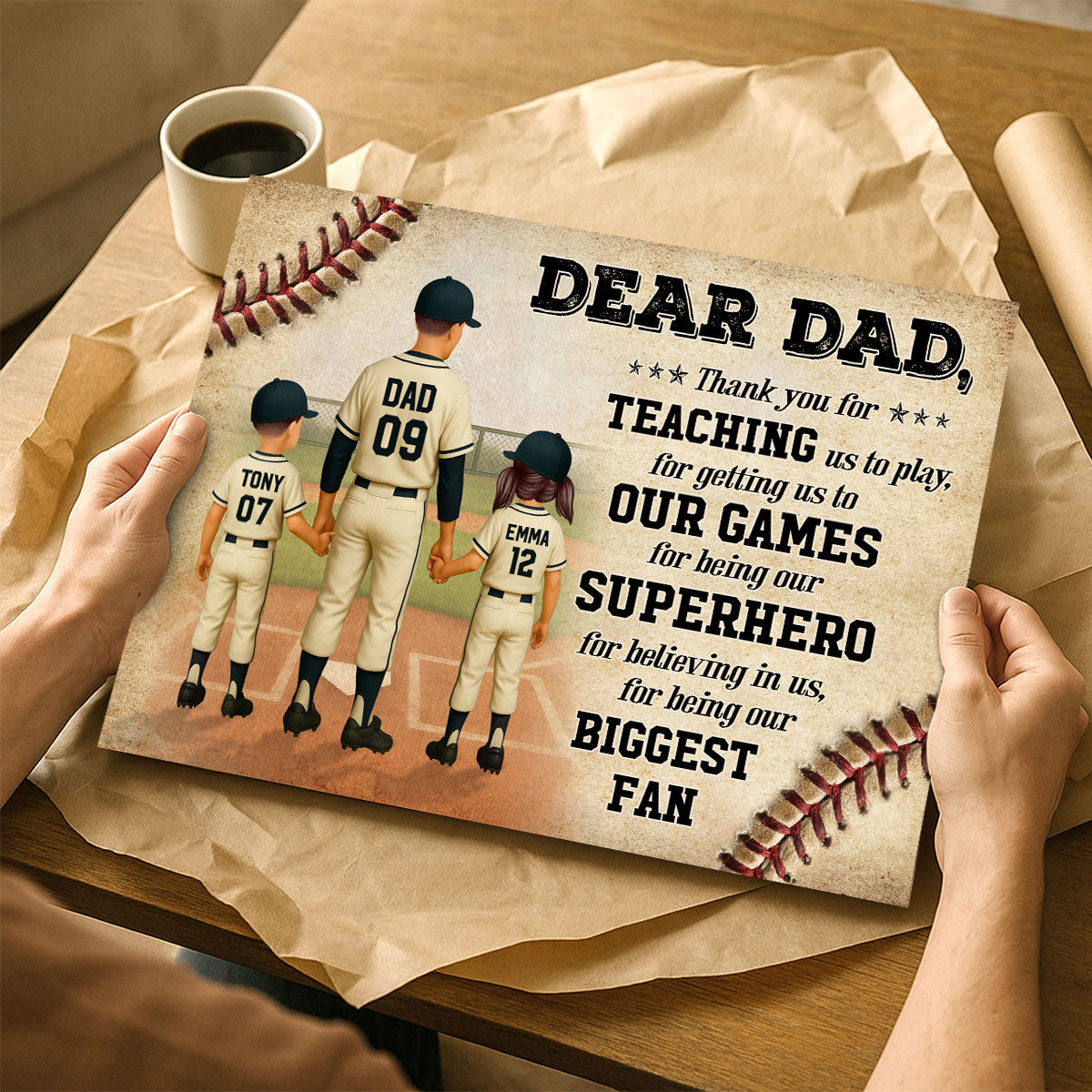 We Hit A Home Run Scoring You As Our Dad Baseball Dad Personalized Poster
