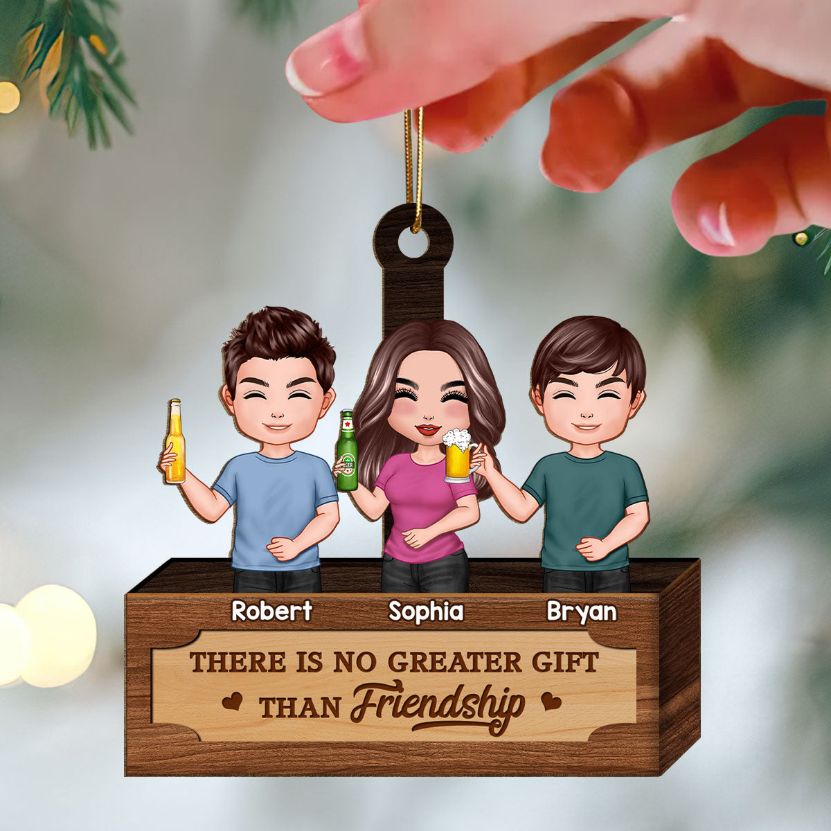 No Greater Gift Than Friendship Doll Best Friends Personalized Wooden Ornament