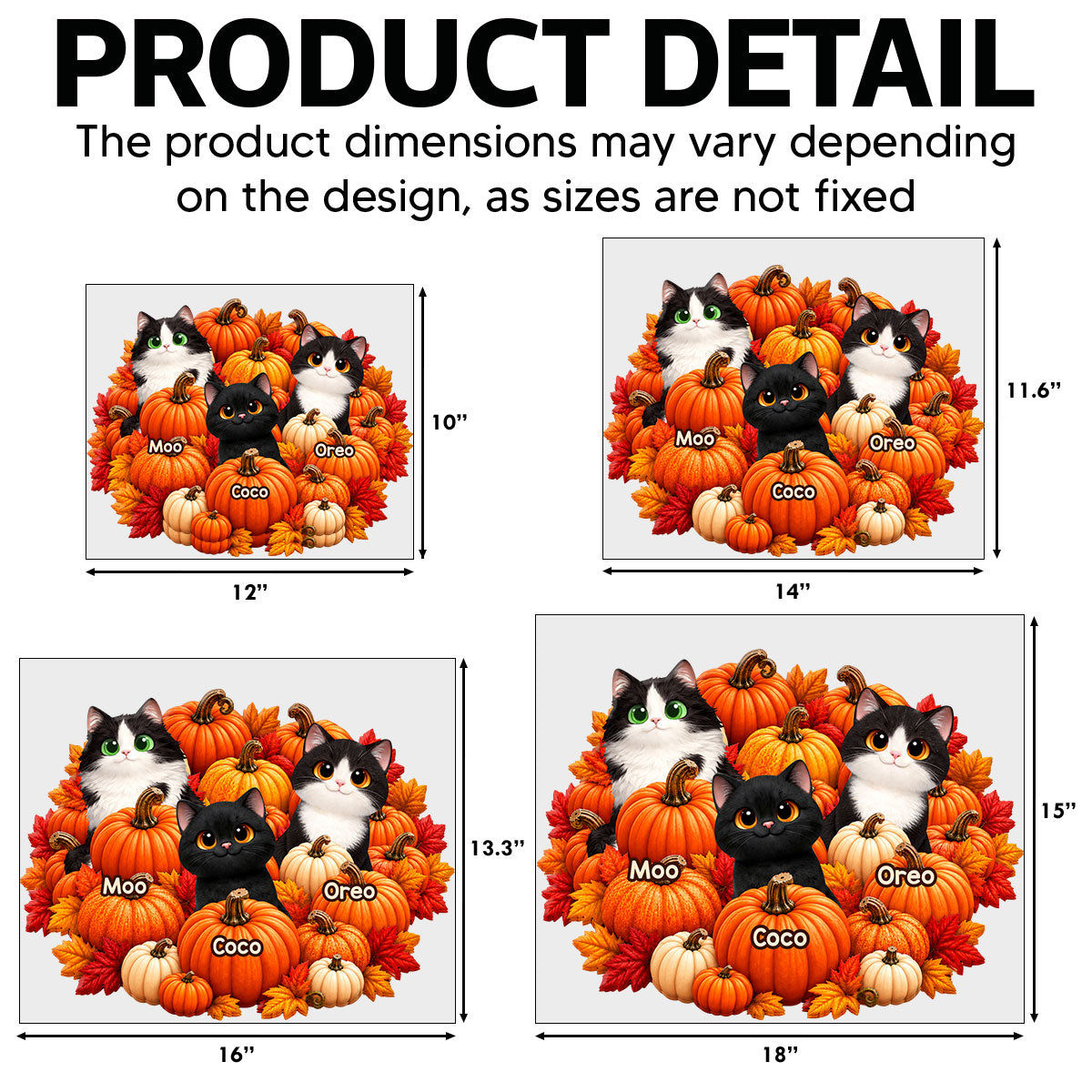 Fall Season Cute Cats Play In Pumpkin Patch - Personalized Yard Sign - Fall Decor For Cat Lovers