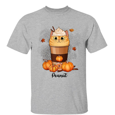 Cats In Pumpkin Spice Latte Fall Season Personalized Shirt