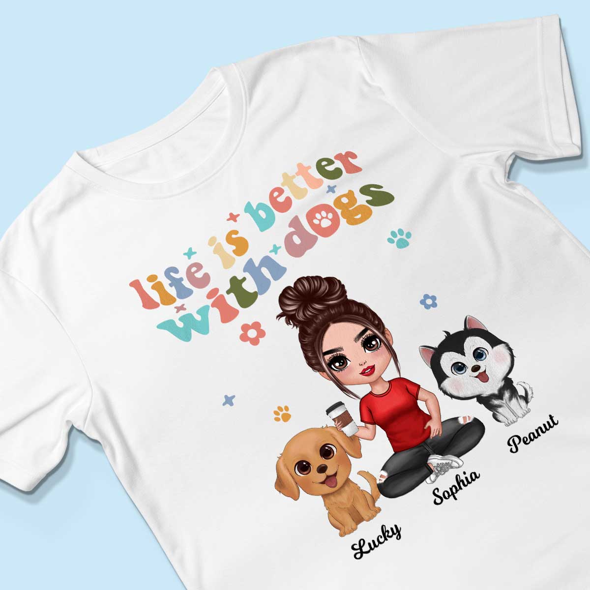 Life Is Better With Dogs Vintage Style Personalized Shirt