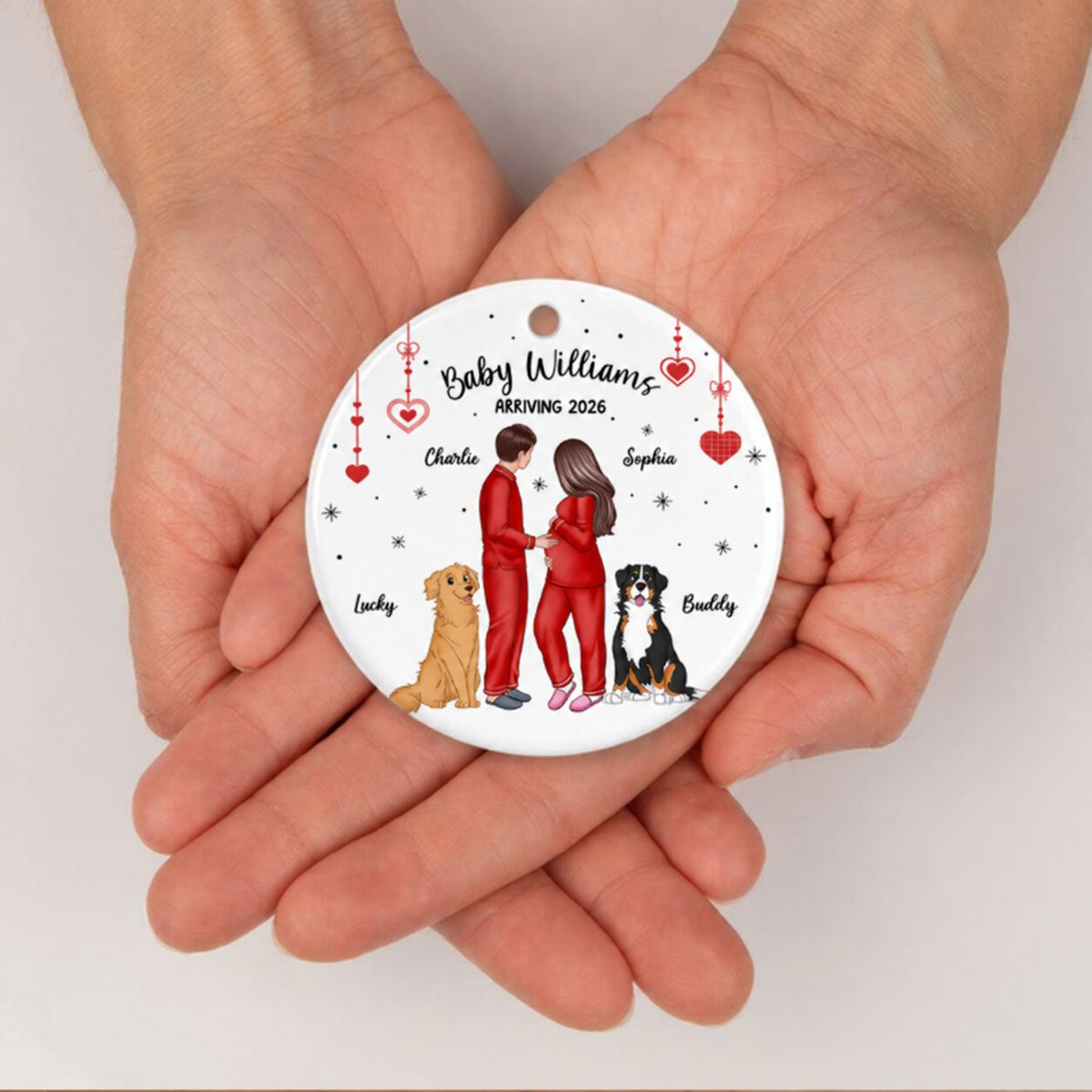 Expecting Parents Christmas Pregnancy - Personalized Ornament - Christmas Gift