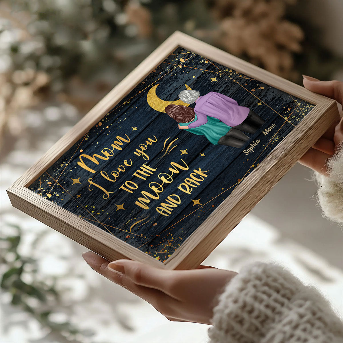 Mom I Love You to the Moon and Back Personalized Poster