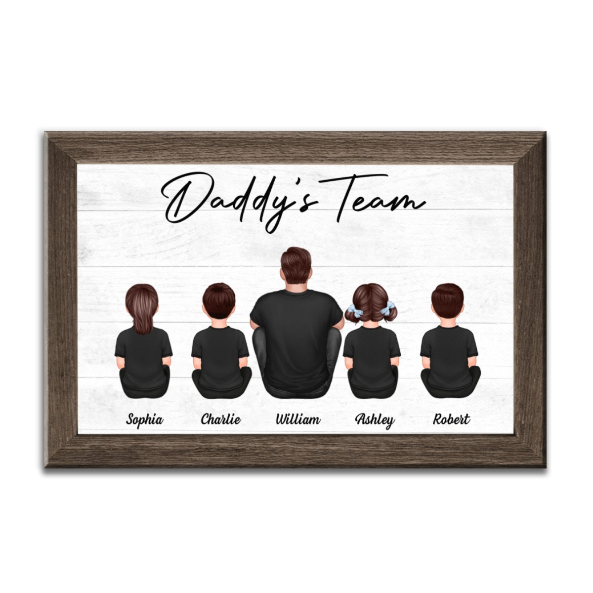 Daddy's Team Personalized Wrapped Canvas, Gift For Dad