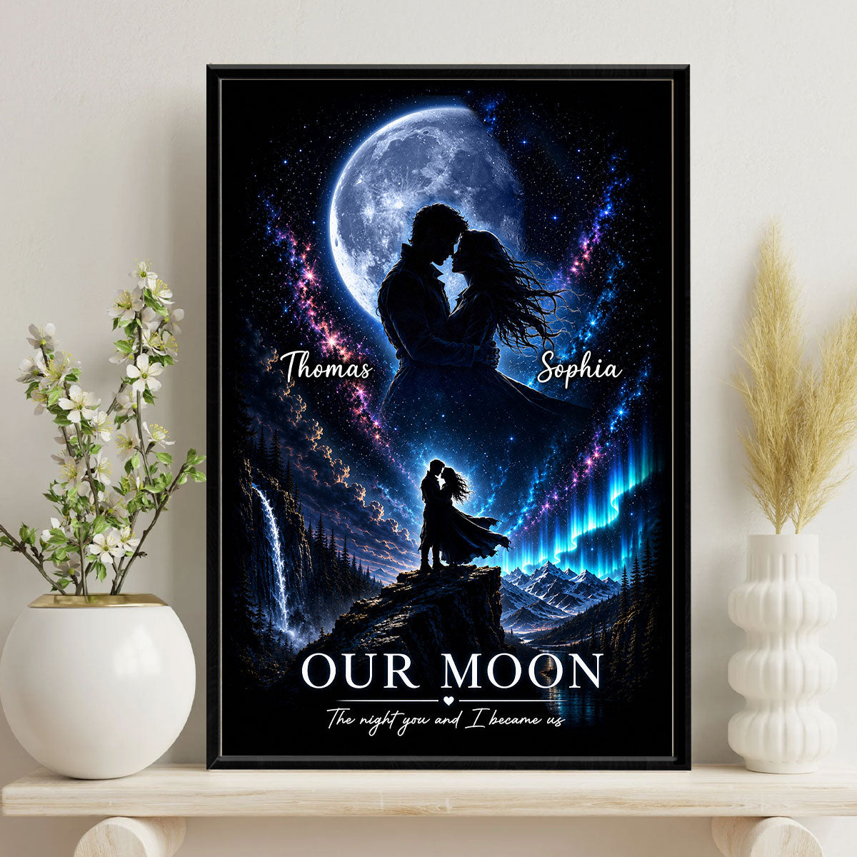 The Night You and I Became Us Custom Moon Phase by Date - Personalized Poster - Anniversary Gift for Her, for Him