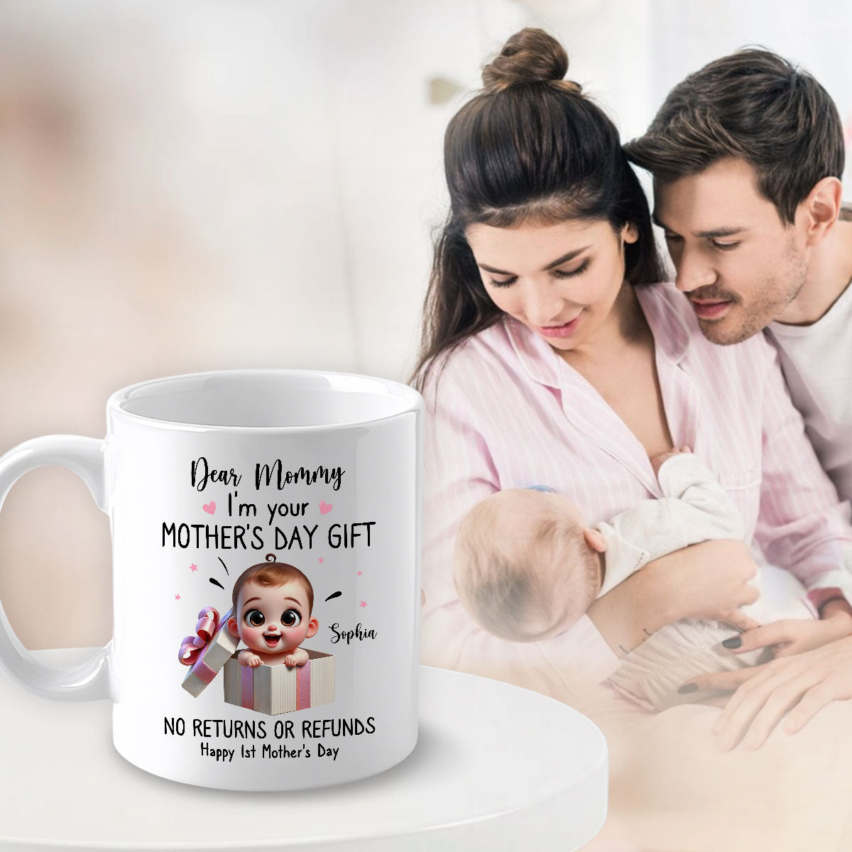 Dear Mom I'm Your Mother's Day New Mom Gift Personalized Mug, Funny Gift For Wife