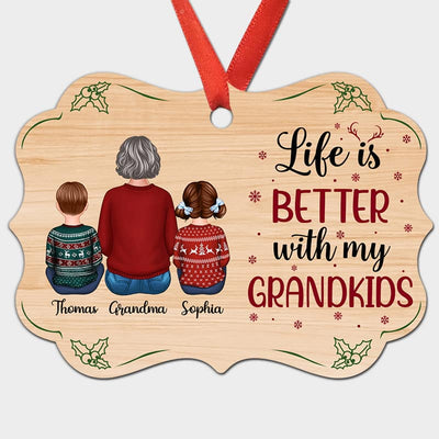 Grandma Life Is Better With Grandkids Personalized Christmas Ornament