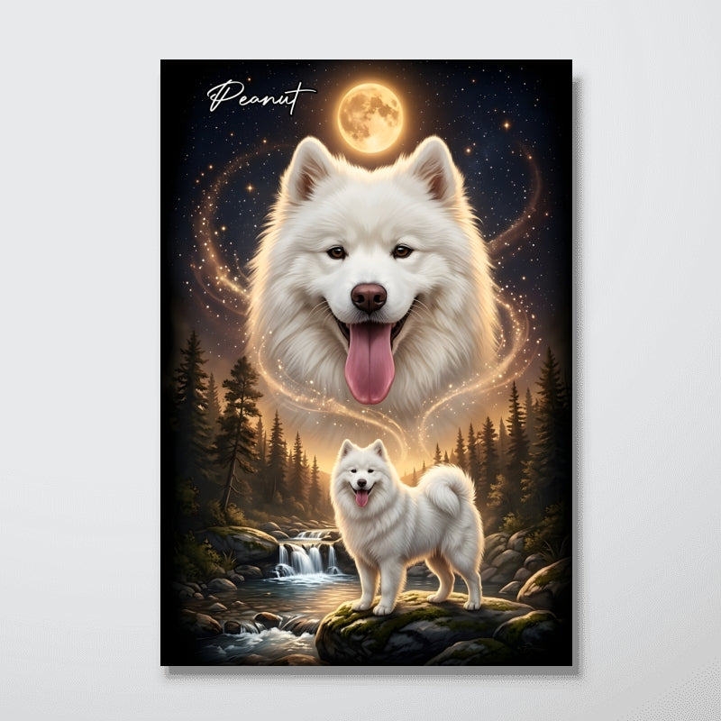 Dog Howling to the Moon - Personalized Poster - Gift for Dog, Cat Lovers, Pet Memorial Gift