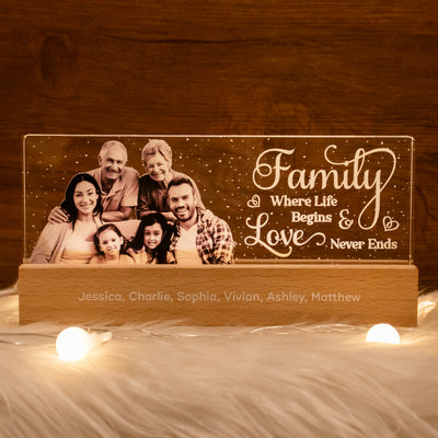 Father's Day Delight -  Monochrome Memories in Full Flight - Custom LED Night Light