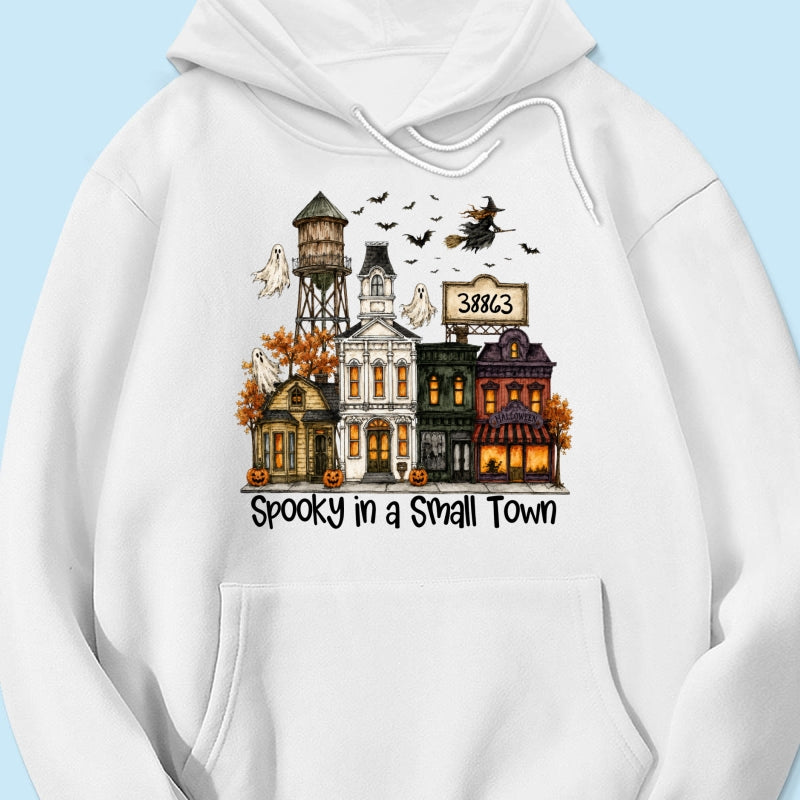Custom Zip Code Halloween Town - Personalized Shirt - Custom Town Name, Spooky Village Fall