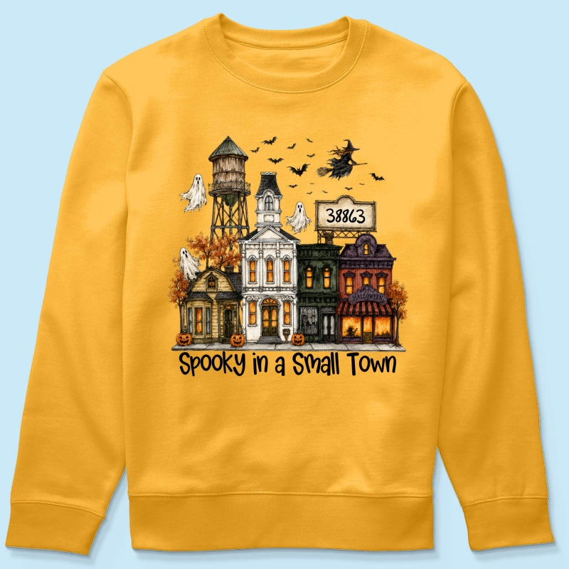 Custom Zip Code Halloween Town - Personalized Shirt - Custom Town Name, Spooky Village Fall