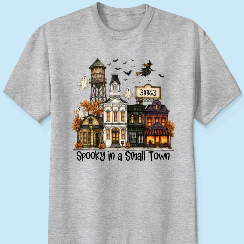 Custom Zip Code Halloween Town - Personalized Shirt - Custom Town Name, Spooky Village Fall
