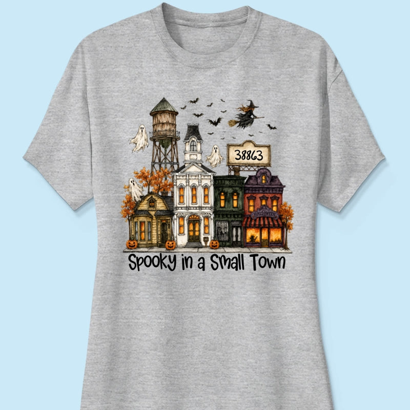 Custom Zip Code Halloween Town - Personalized Shirt - Custom Town Name, Spooky Village Fall