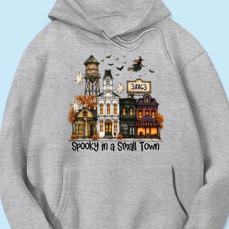 Custom Zip Code Halloween Town - Personalized Shirt - Custom Town Name, Spooky Village Fall