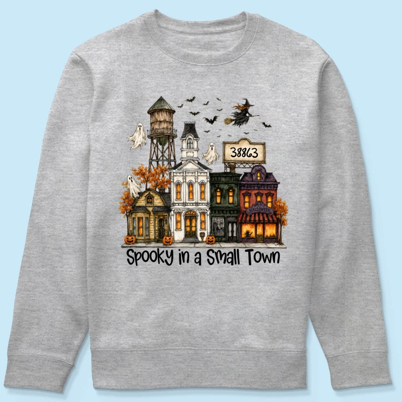 Custom Zip Code Halloween Town - Personalized Shirt - Custom Town Name, Spooky Village Fall