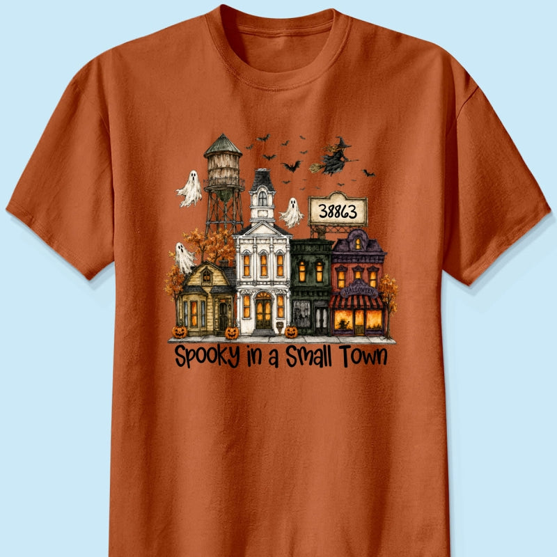 Custom Zip Code Halloween Town - Personalized Shirt - Custom Town Name, Spooky Village Fall