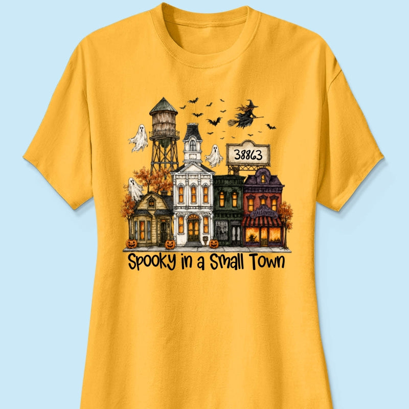 Custom Zip Code Halloween Town - Personalized Shirt - Custom Town Name, Spooky Village Fall