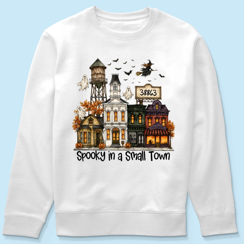 Custom Zip Code Halloween Town - Personalized Shirt - Custom Town Name, Spooky Village Fall
