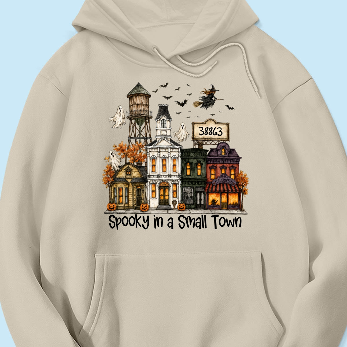 Custom Zip Code Halloween Town - Personalized Shirt - Custom Town Name, Spooky Village Fall
