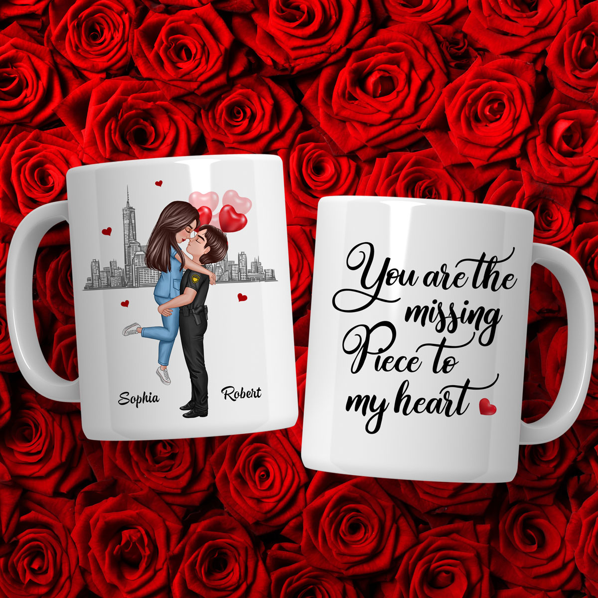 I Met You I Like You Couple Hugging Kissing Gifts by Occupation Gift For Her Gift For Him Firefighter, Nurse, Police Officer Personalized Mug