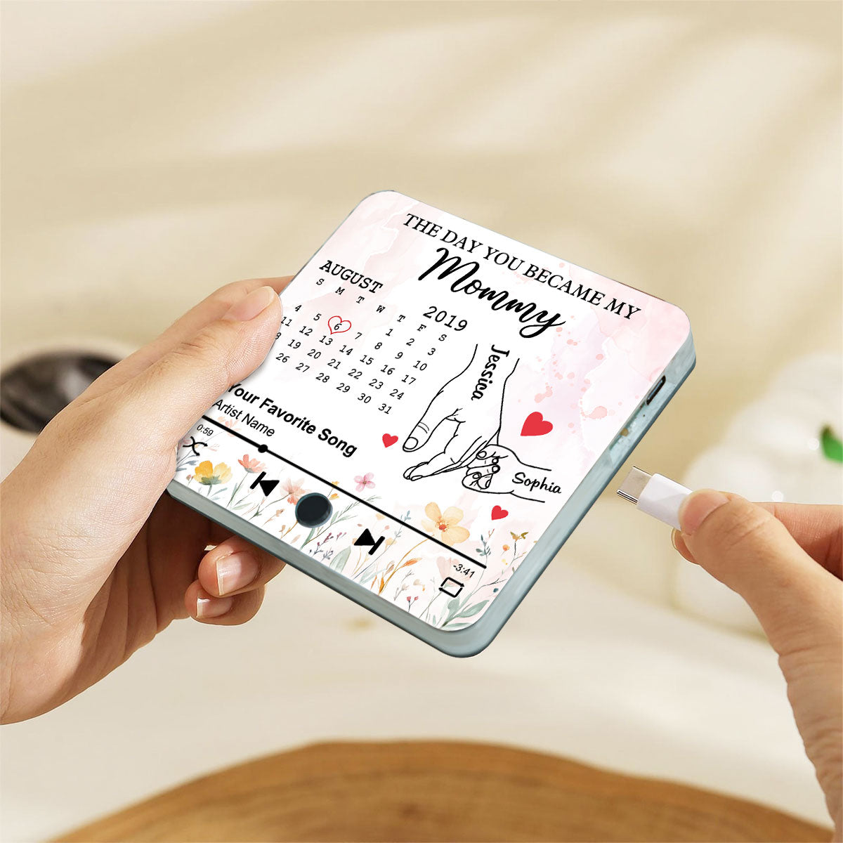 The Day You Became My Mom Grandma Custom Calendar Personalized Music Fridge Magnet, Birthday, Mother's Day, Just Because Gift for Mom, Grandma