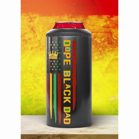 Dope Black Dad Juneteenth Flag Fist Bumps Personalized 4-in-1 Can Cooler