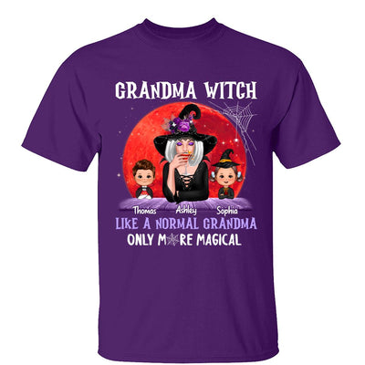 Halloween Red Moon Grandma Witch Like Normal More Magical Personalized Shirt