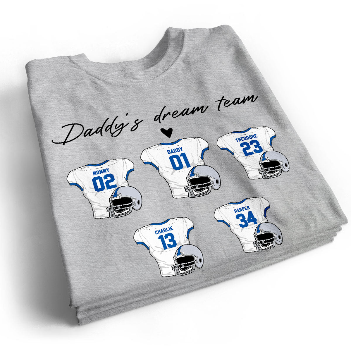 Daddy‘s Dream Team American Football Father‘s Day Gift For Dad Husband Personalized Shirt