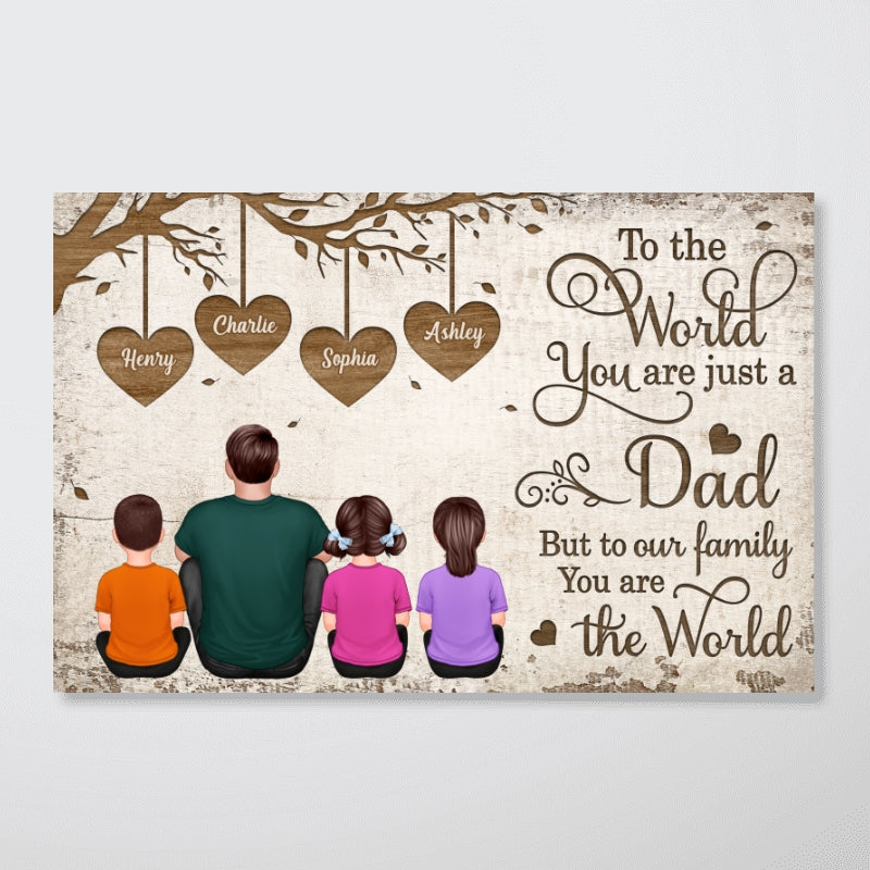 Heart Tree To The World You Are a Father Personalized Horizontal Poster