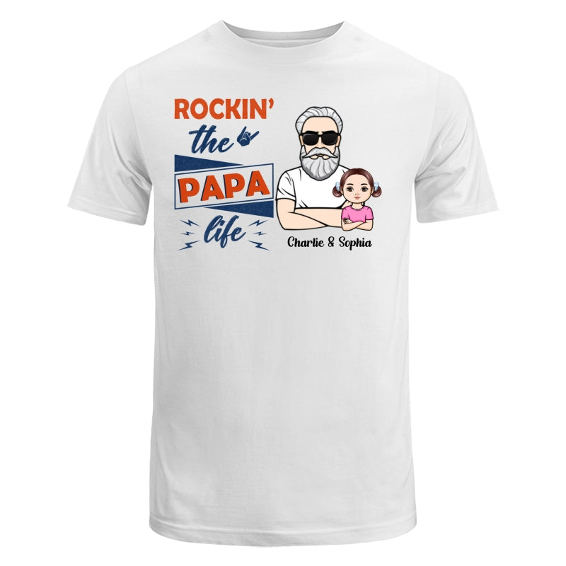 Rockin‘ The Dad Grandpa Life Crossed Arm Personalized Shirt