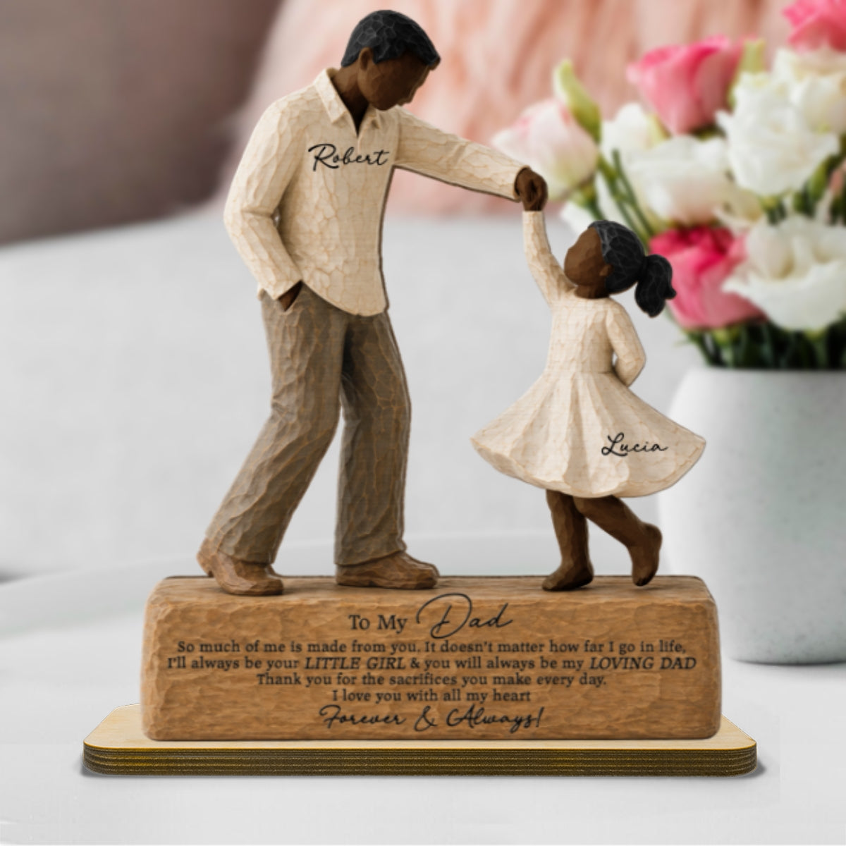 I Will Always Be Your Little Girl Father & Daughter Dancing 2D Flat Printed - Personalized 2-Layered Wooden Plaque - Sentimental Father's Day Gift For Dad From Daughter