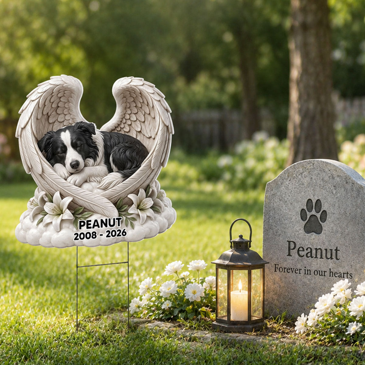 Pet Dog Cat Memorial Custom Photo - Personalized Yard Sign - Sympathy Gift, Remembrance Gift, Garden Sign
