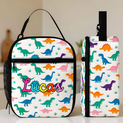 Personalized Insulated Kid Lunch Bag, Custom Kid Name Back to School Meal Tote Kit for Girls, Boys