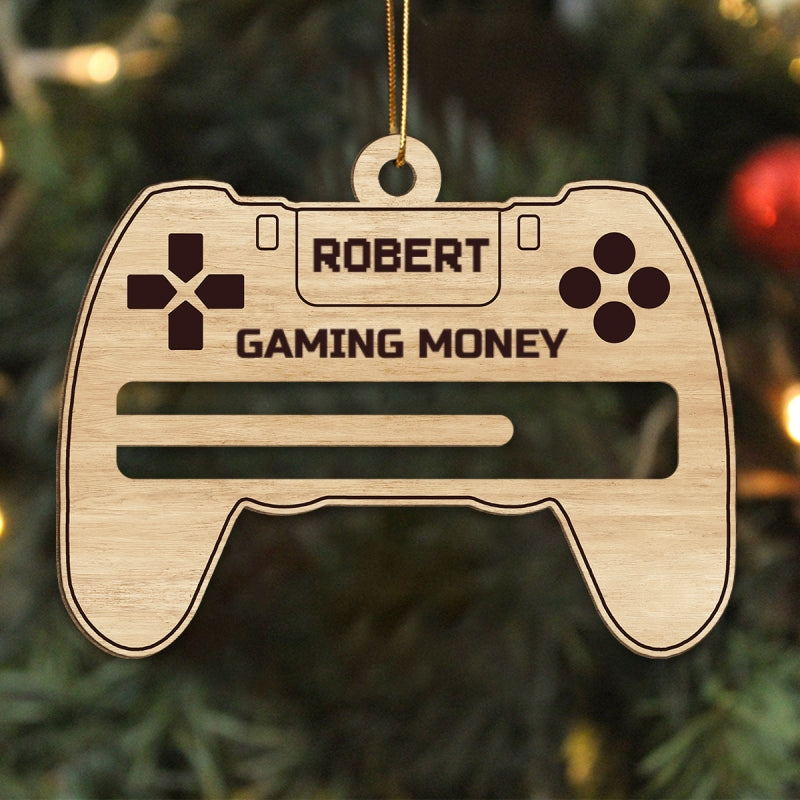 Gaming Money Christmas Gift For Gaming Lover Gamer Personalized Wooden Money Holder Ornament