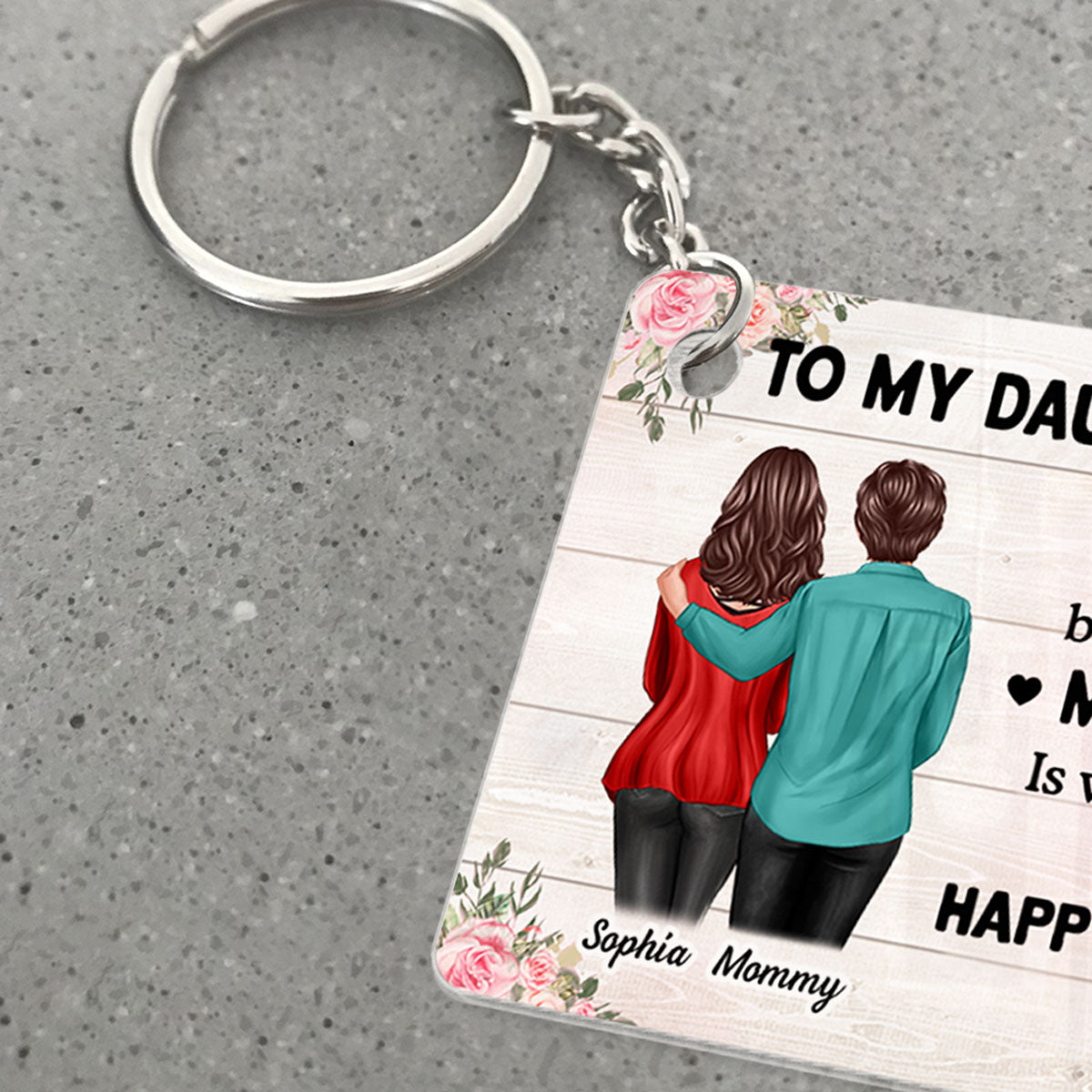 To My Daughter-In-Law From Mom Happy Mother's Day Personalized Acrylic Keychain, Gift For Daughter