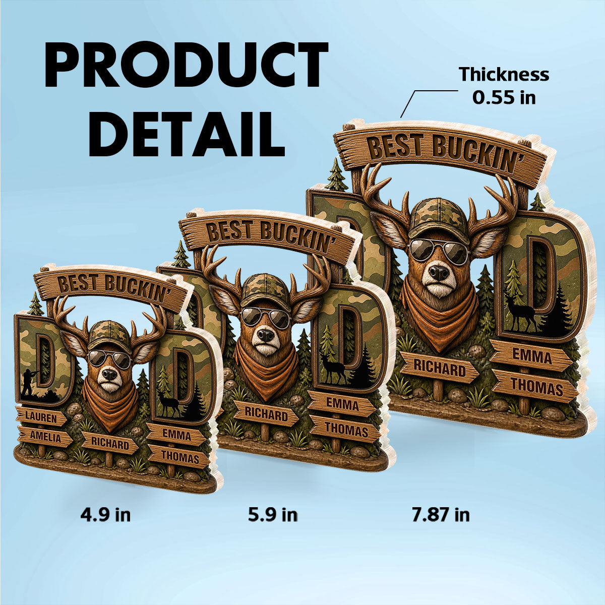Best Buckin's Dad Hunting - Personalized Acrylic Block Plaque - Father's Day Gift For Dad, Husband
