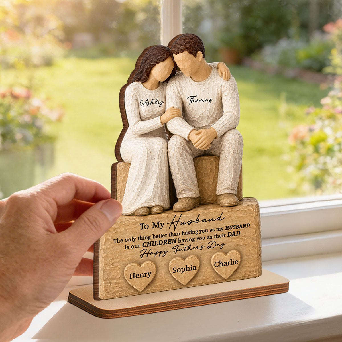 Sentimental Rustic To My Husband The Only Thing - Personalized 2-Layered Wooden Plaque - Father's Day Gift For Husband, Dad