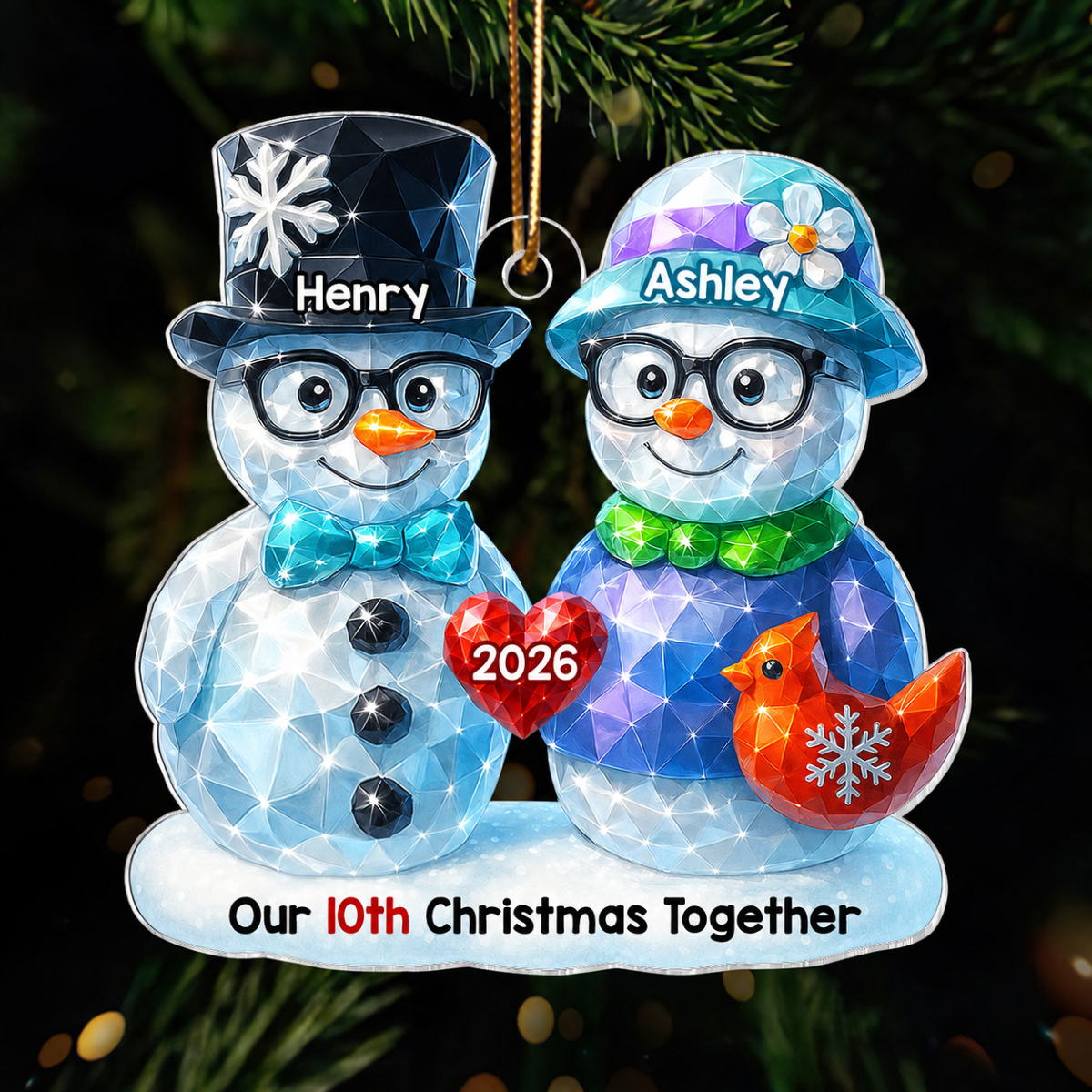 Our Christmas Together 3D Shining Effect - Personalized Acrylic Ornament - Unique Christmas Gift For Him, For Her, For Couple