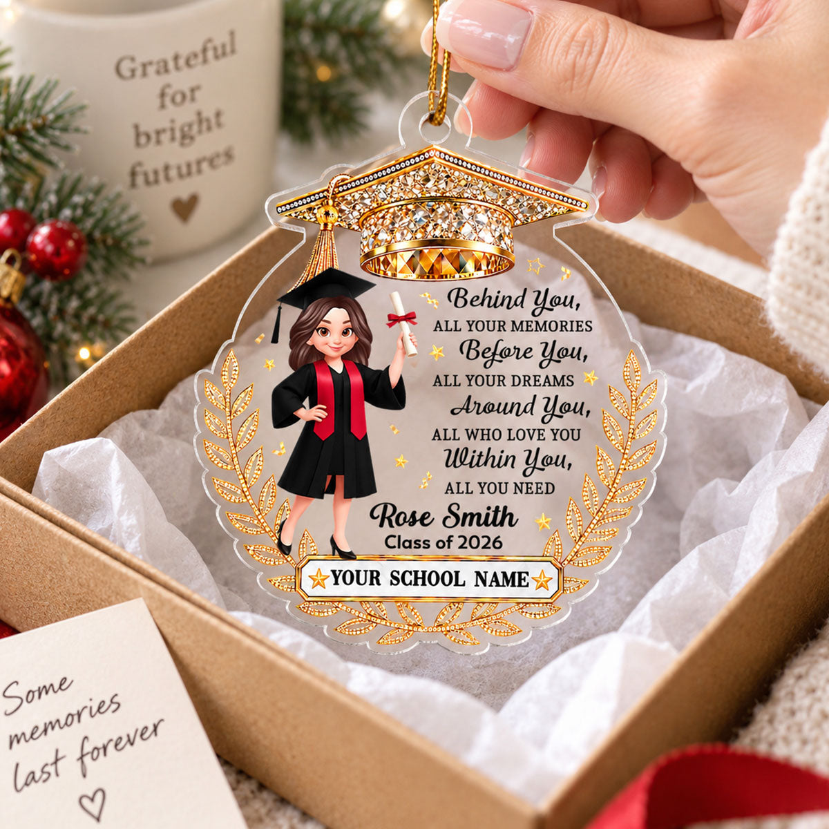 Before You All Your Dreams Graduation - Personalized Acrylic Ornament - Christmas Gift, Graduation Gift For Graduates, Daughter, Son, Granddaughter, Grandson