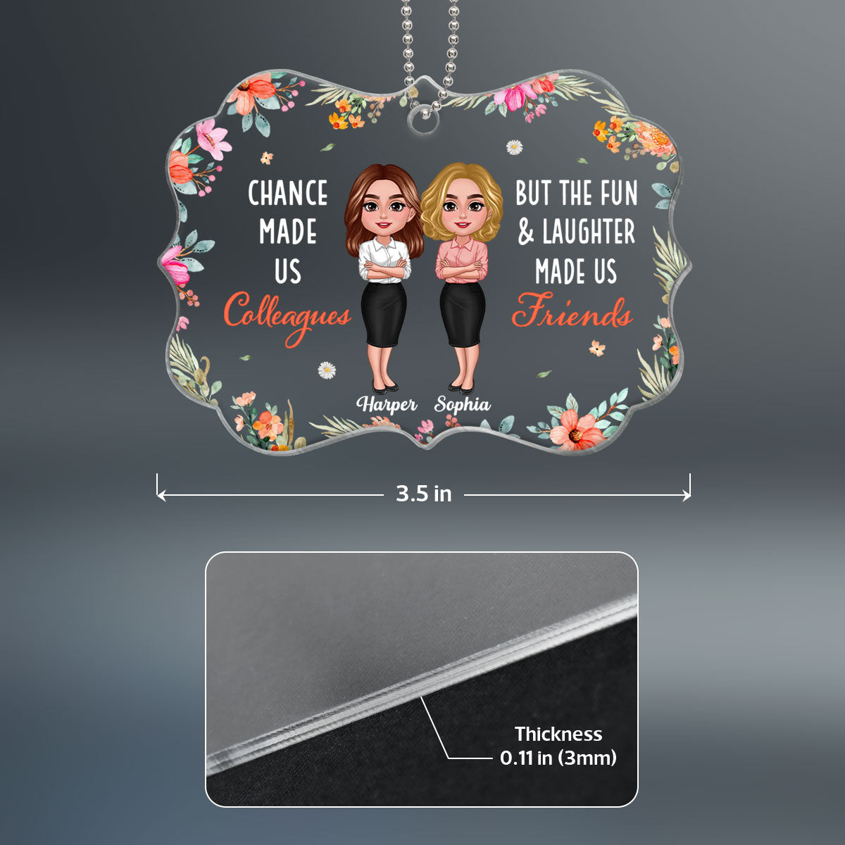 Chance Made Us Colleagues Personalized Acrylic Ornament, Christmas Gift For Colleagues, Coworkers, Nurses, Police