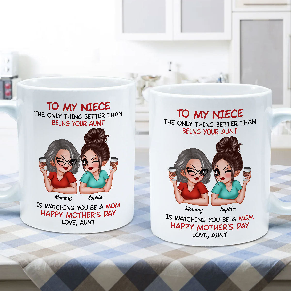 To My Niece From Aunt Happy Mother‘s Day Personalized Mug